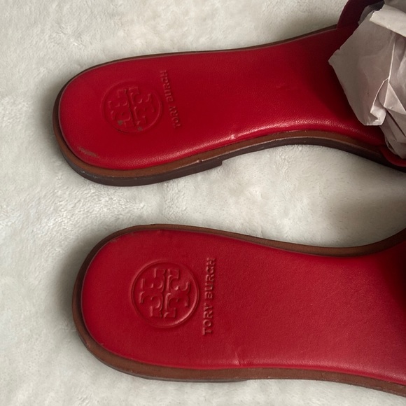 ❌SOLD ❌ Tory Burch red leather sandals/ slides size 8 US - Picture 8 of 11